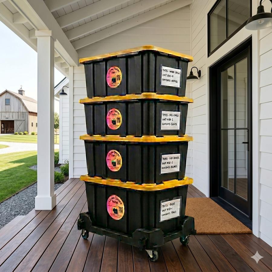Totes at Modern Farmhouse Porch